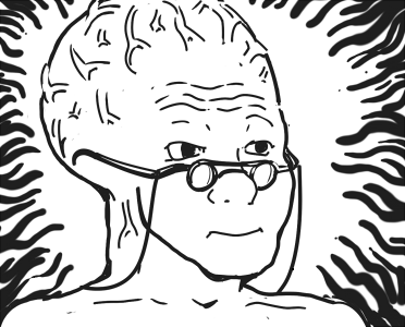 Wojak big brain small glasses — Wojak meme