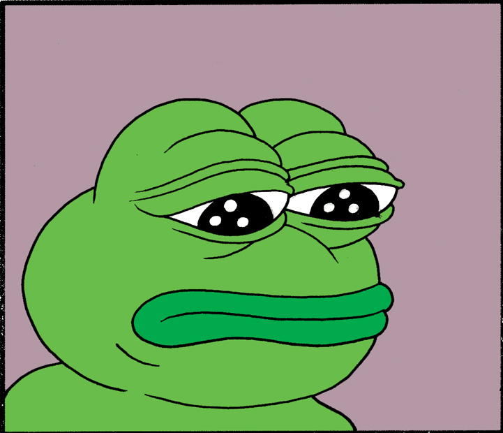 Pepe sad neon green — Pepe meme