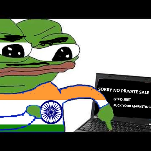 Private sale rug pull Jeet Degen sticker — Sticker Packs meme