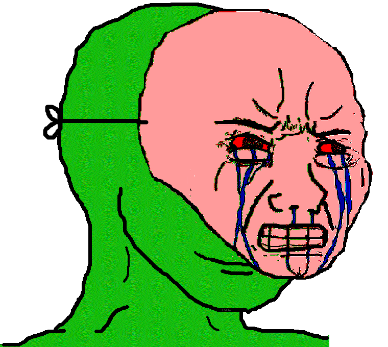 Green wojak pink mask — Wojak meme