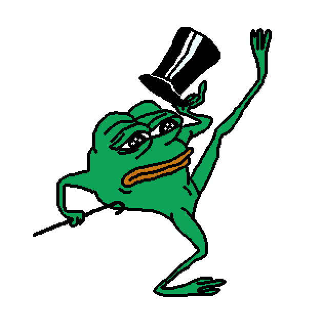 Pepe frog dancing tophat cane — Pepe meme