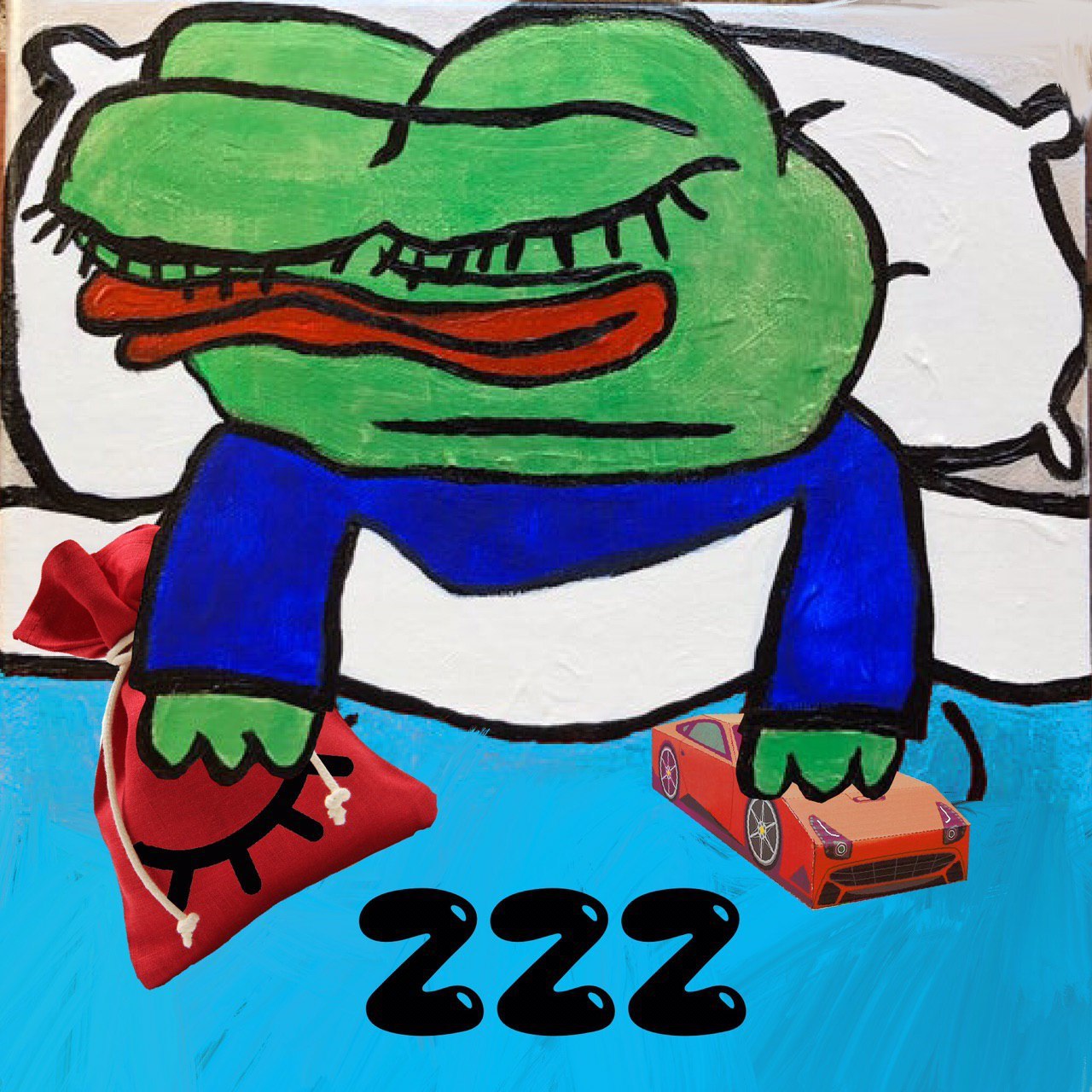 Pepe sleeping oil painting — Pepe meme