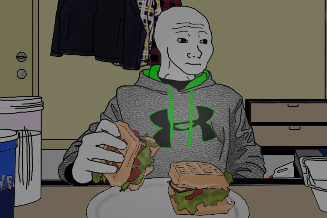 Wojak eating sandwhich — Wojak meme