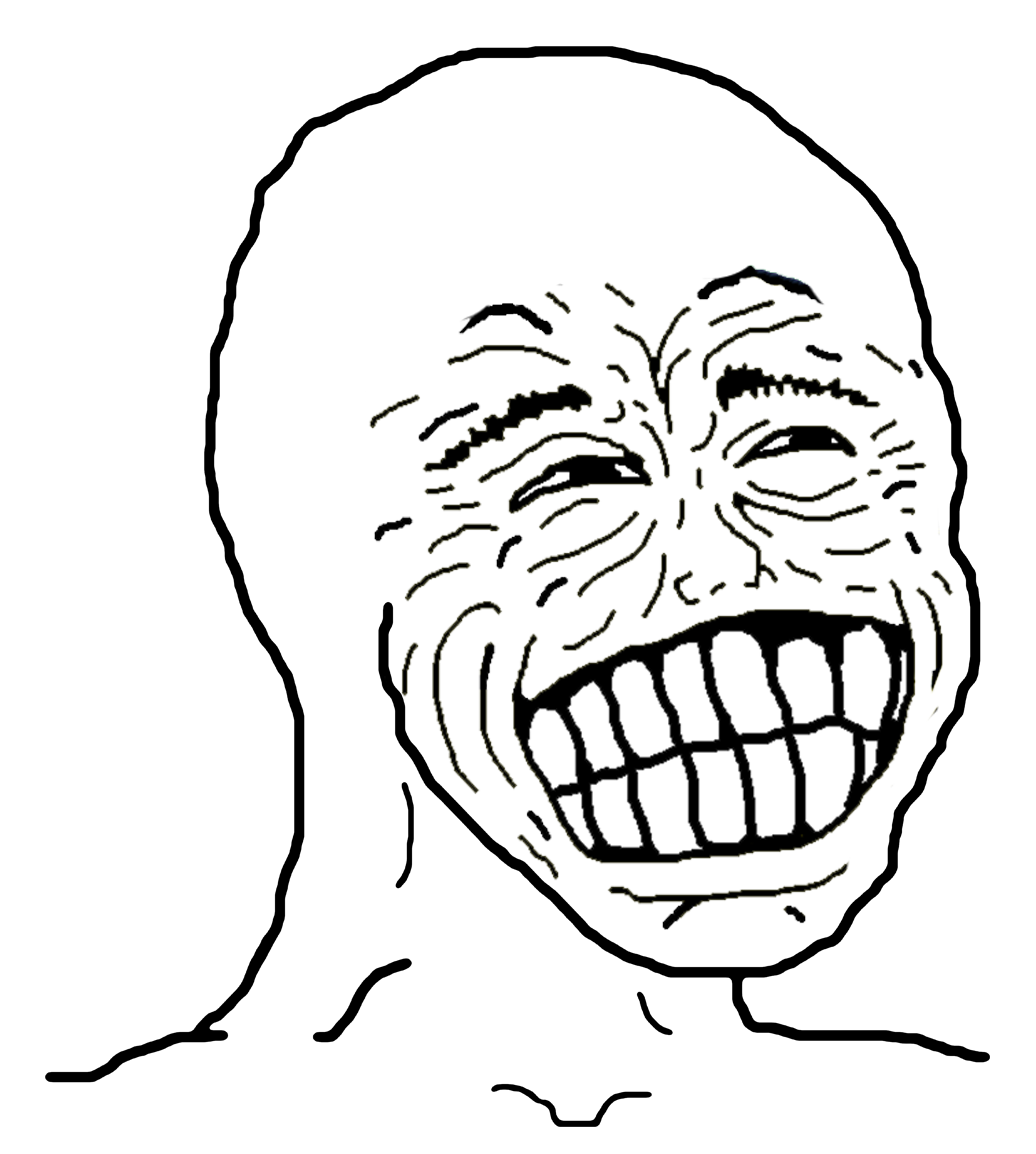 Wojak hysterical laughing face — Wojak meme