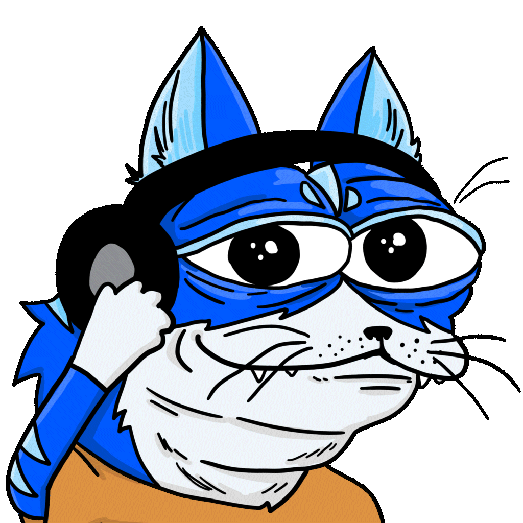 Toshi cat grooving wearing headphones — $TOSHI meme