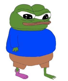 Pepe wearing one purple sock — Pepe meme