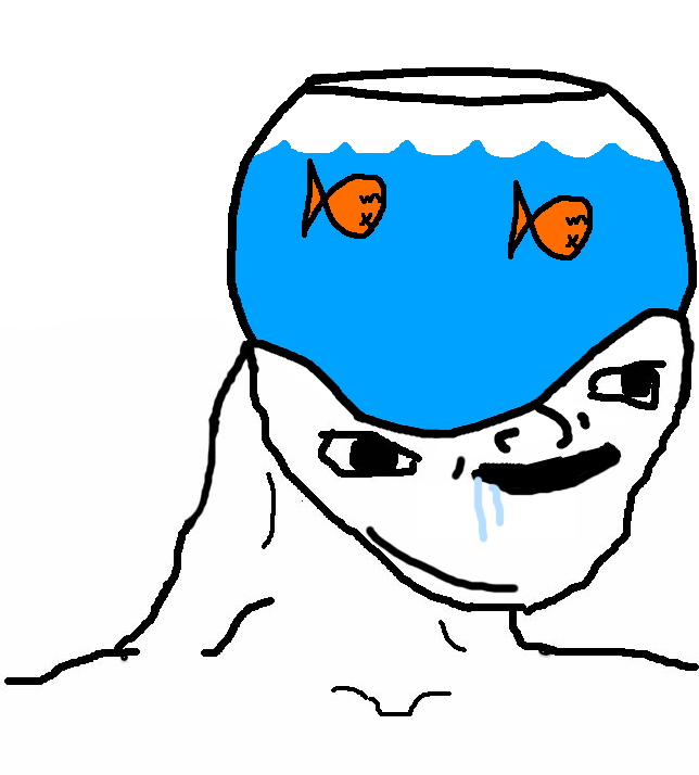 Brainlet fish swimming in brain — Brainlet meme