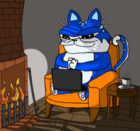 Toshi cat sitting by the fire — $TOSHI meme