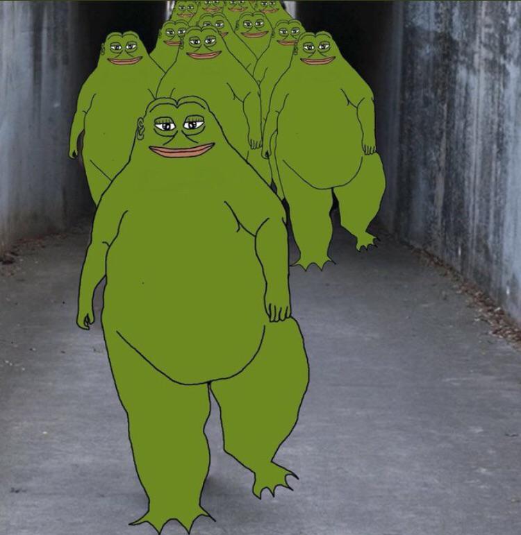Pepe 1984 marching — Pepe meme