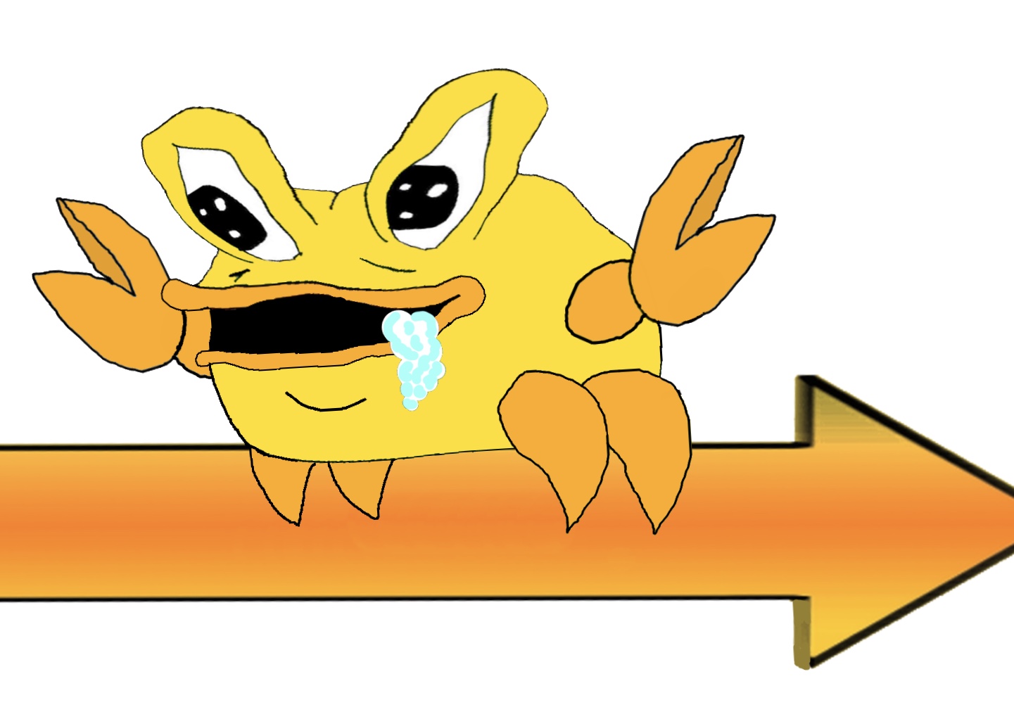 Snib drooling sideways arrow — Reaction meme