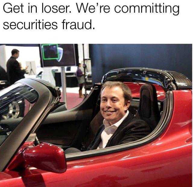 Elon sec fraud — Reaction meme