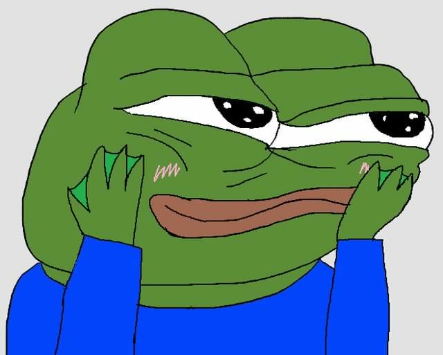 Pepe feeling cute happy — Pepe meme