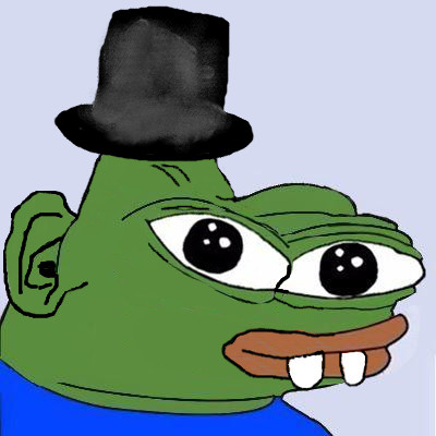 Pepe idiot buck tooth wearing top hat — Pepe meme