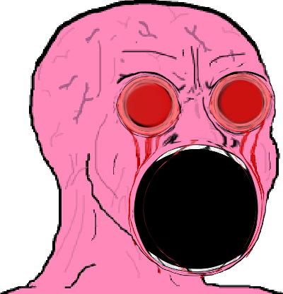 Pink wojak round mouth eyes — Wojak meme
