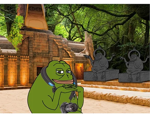 Jungle temple Groyper sticker — Sticker Packs meme