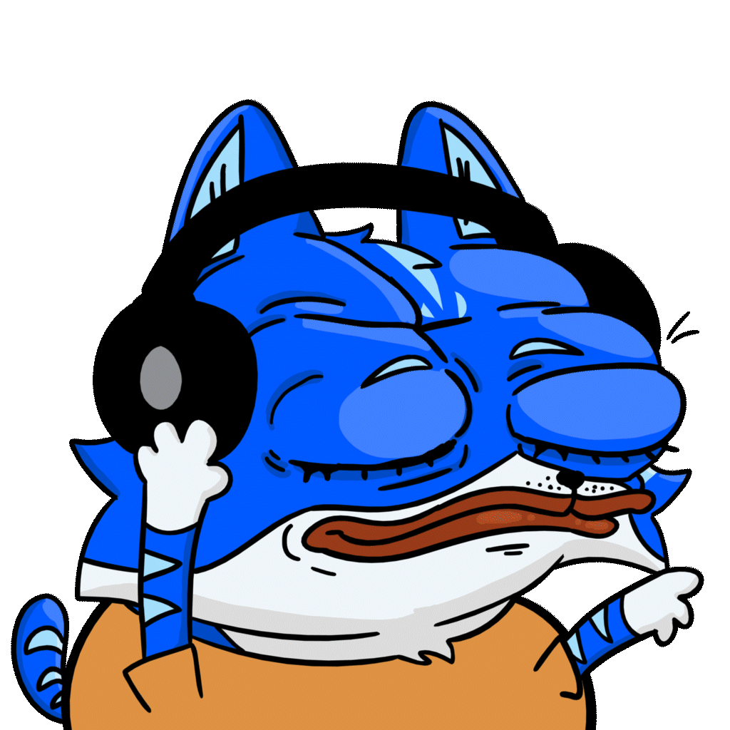 Toshi cat feeling the music — $TOSHI meme