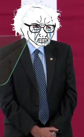 Wojak bernie sanders crying — Wojak meme