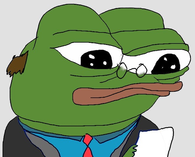 Pepe suit reading glasses sideburns — Pepe meme