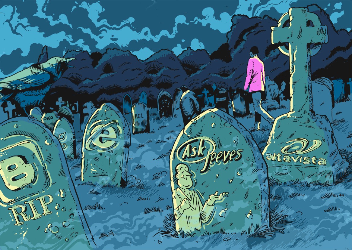 Search engine graveyard — Reaction meme