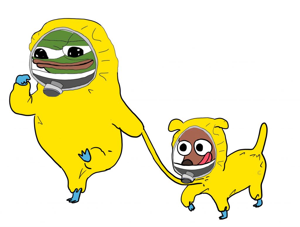 Pepe hazmat suit walking dog hazmat suit — Pepe meme