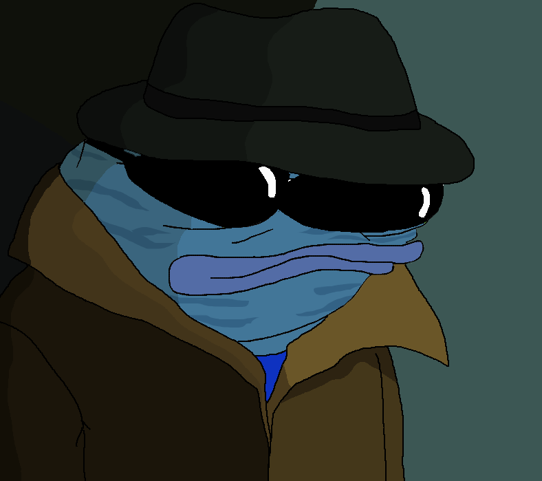 Pepe trenchcoat avatary blue — Pepe meme