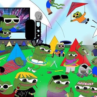 Pepe party all friends — Pepe meme