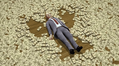 Swimming in Money — Reaction meme