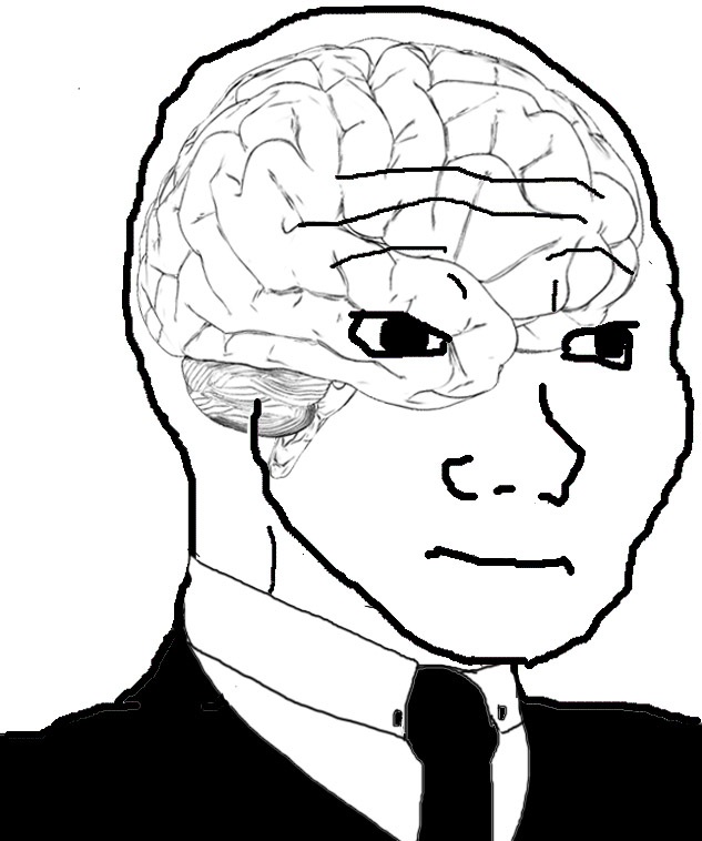 Wojak transparent head normal brain — Wojak meme