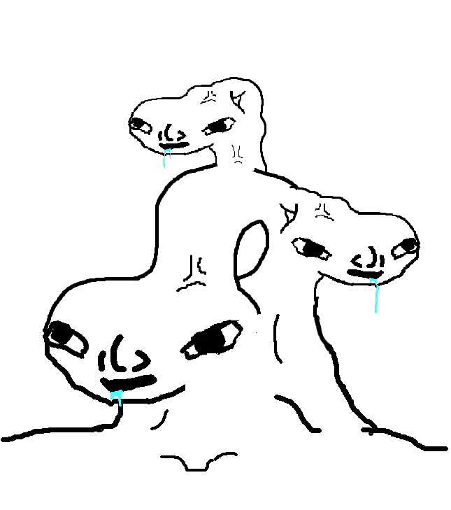 Brainlet tri head — Brainlet meme