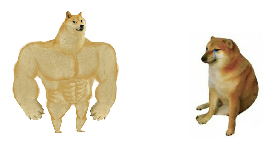 Buff Doge vs Crying Cheems meme template — Templates meme