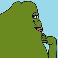 Pepe turned away and smirking — Pepe meme