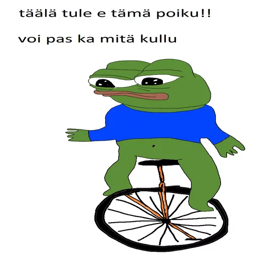 Riding unicycle Frog Friends sticker — Sticker Packs meme