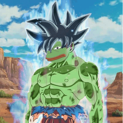 Pepe blue super saiyan — Pepe meme