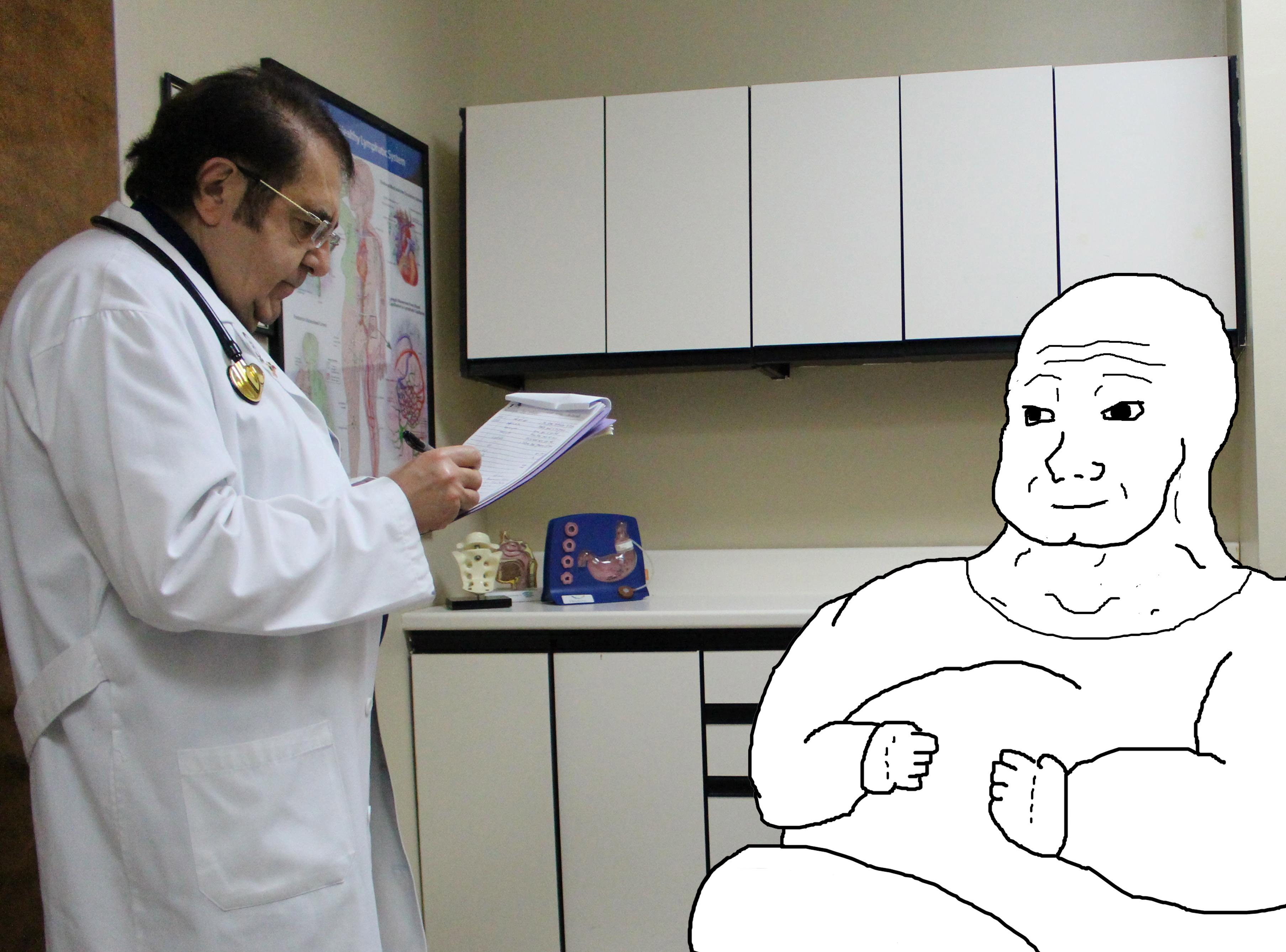 Wojak fat meets with dr now — Wojak meme