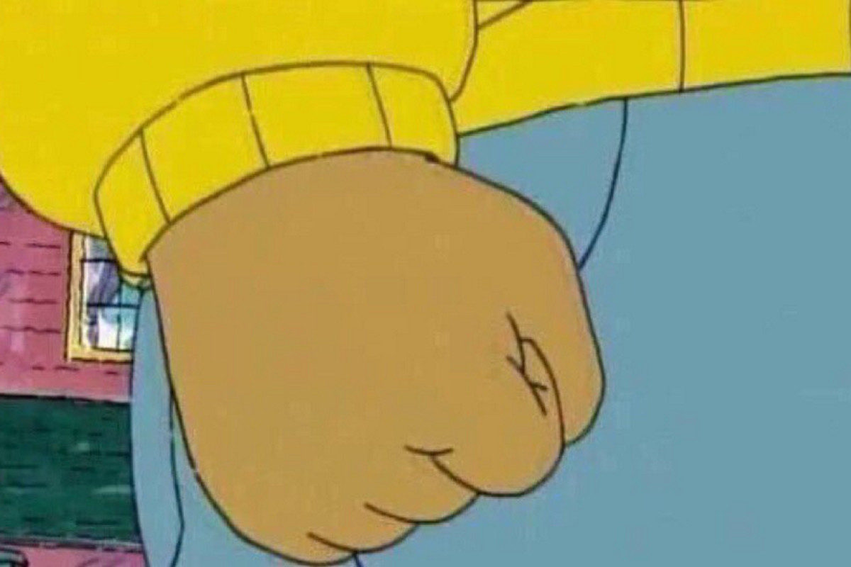 Angry fist arthur — Reaction meme