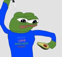 Pepe stabbing avocado — Pepe meme
