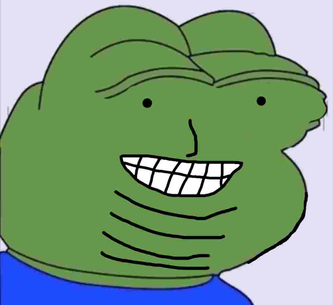Pepe smiling teeth quad chin — Pepe meme