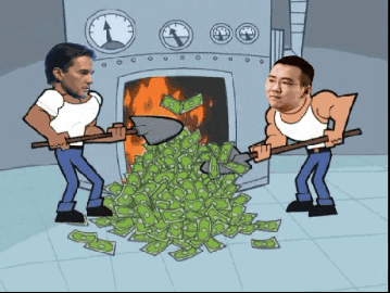 The Cash Burn War — Reaction meme