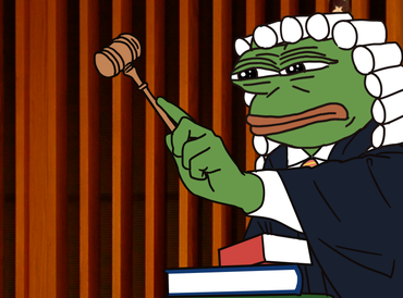 Pepe judge bangin gavel — Pepe meme