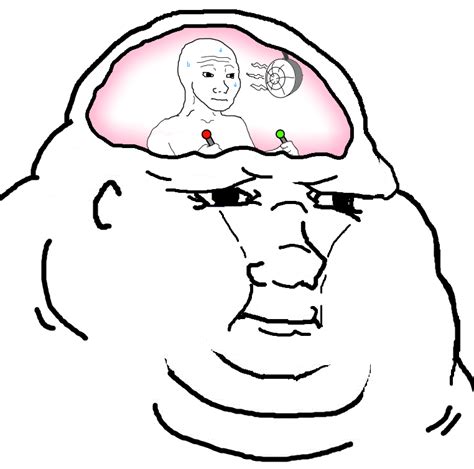 Wojak fat with wojak in brain — Wojak meme