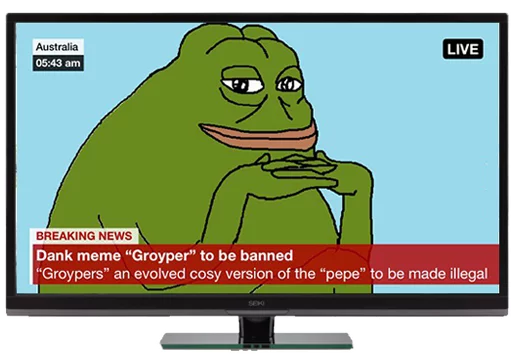 Banned breaking news Groyper sticker — Sticker Packs meme