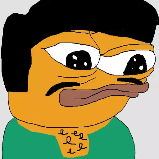 Muscular orange pepe Frog Friends sticker — Sticker Packs meme