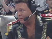 Wrestling commentator laughs at you — Reaction meme