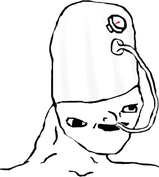 Brainlet inflating brain no pressure — Brainlet meme