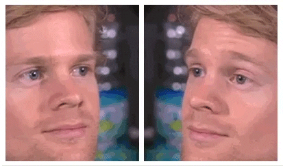 White guy blinking to himself — Reaction meme