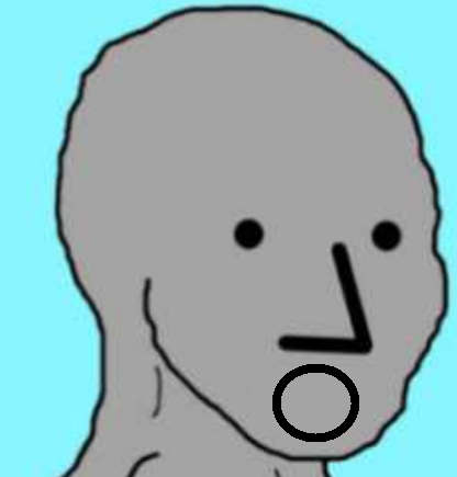 Wojak npc soy boy mouth open — Wojak meme