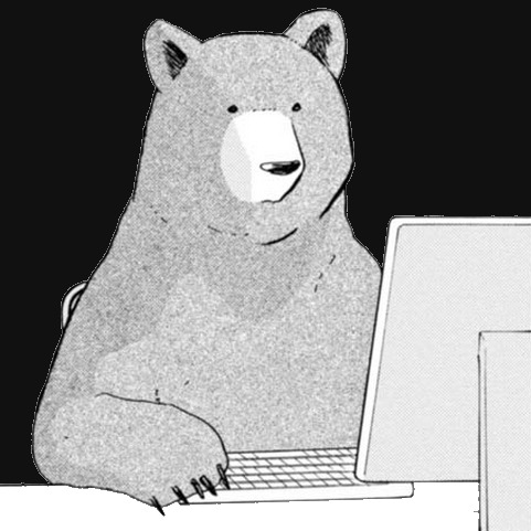 Bear behind computer — Reaction meme