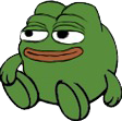 Pepe smirking sitting down — Pepe meme
