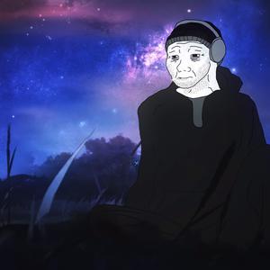 Wojak doomer night walk pretty sky — Wojak meme