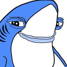 Smiling left shark — Reaction meme